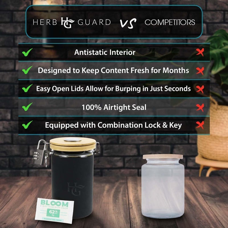 Herb Guard وعاء محكم الإغلاق مع مقياس رطوبة مدمج - Image 4